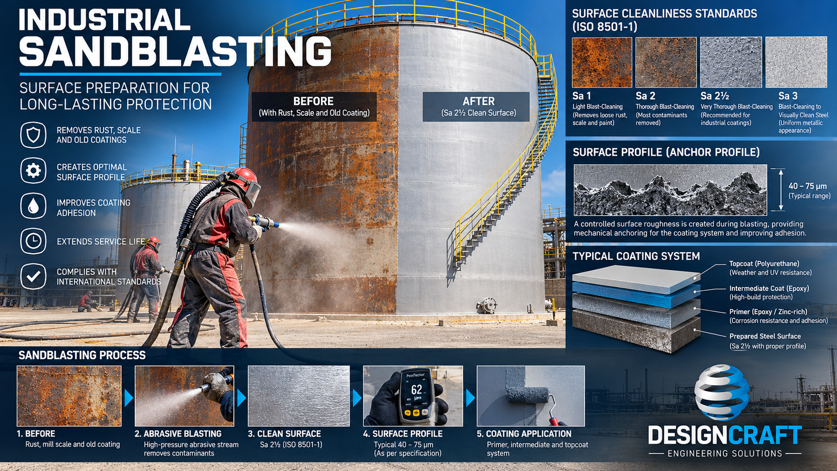 Industrial Sandblasting: The Science of Surface Preparation and Corrosion Protection